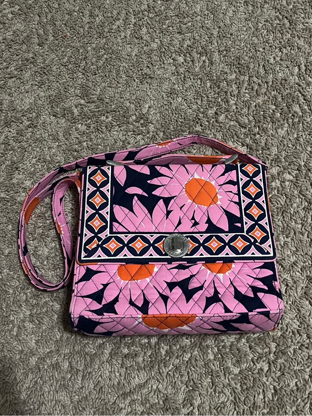 Vera Bradley Julia Loves Me Satchel Handbag Purse Shoulder Bag